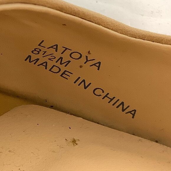 DMSX Donald J Pliner Latoya Tan/Green Neon Heels Peep Toe Stiletto Sz 8 - Picture 10 of 11